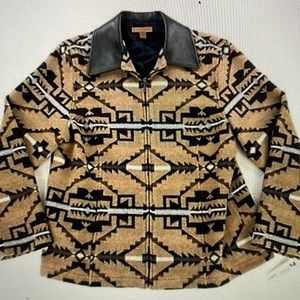 Like new! Pendleton wool & leather jacket Aztec Southwestern vintage vibes XL